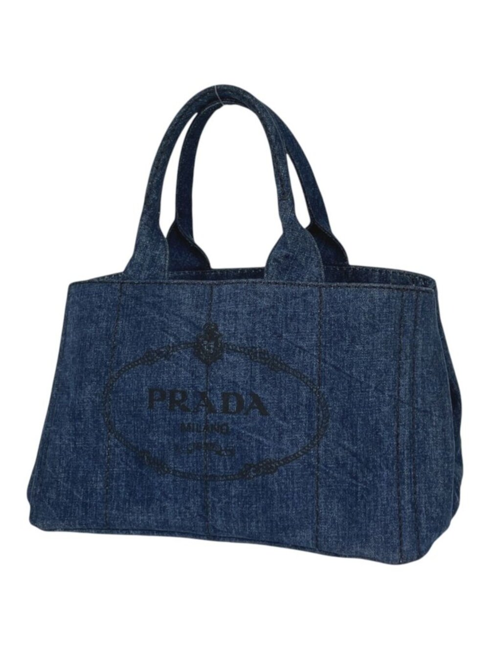 Prada Canapa Tote Bag Denim Blue